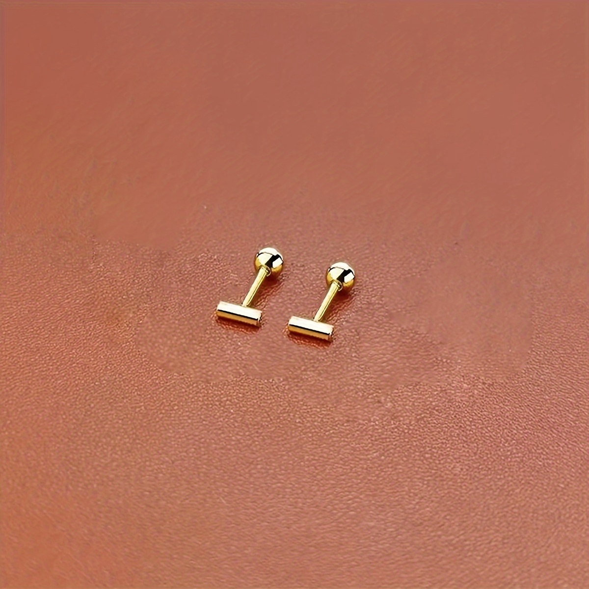 Stylish Stainless Steel Golden Stick-shaped Earrings